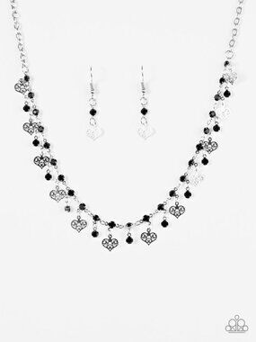 Paparazzi necklace w/ heart charms and matching earrings